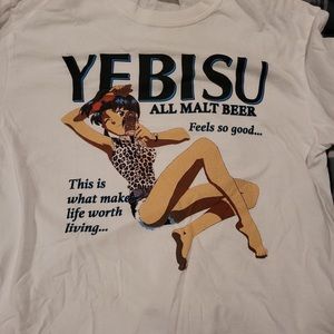 SOLD Evangelion Misato novelty yebisu beer shirt Size large